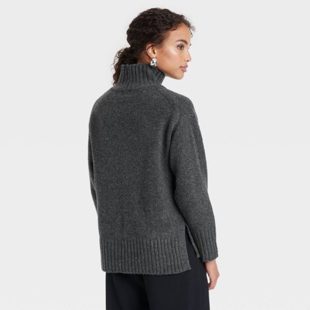 NWT Target Women's Cozy Knit Mock Turtleneck Pullover Sweater - A New Day - Picture 2 of 3